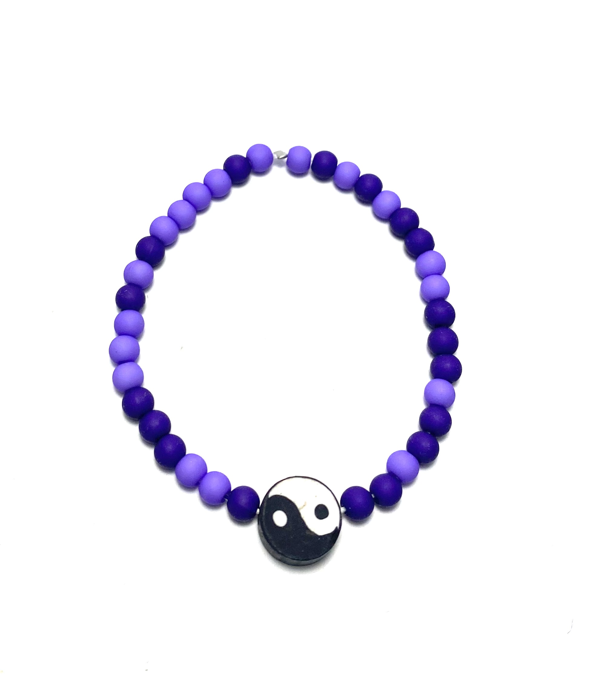 Kinderarmbandje yin yang purple